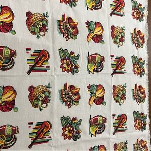 Vintage Mexican theme tablecloth